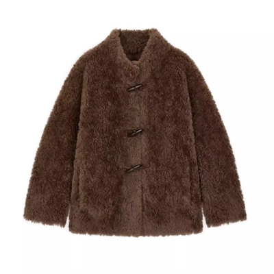 皮毛一体羊羔毛外套女冬2025新款