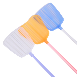 茶花苍蝇拍塑料长柄款老式家用苍蝇拍子手动拍打不烂蝇拍商用蚊拍