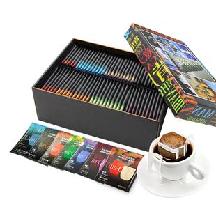 极睿挂耳咖啡礼盒滤挂现磨纯黑咖啡粉耳挂式手冲袋泡意式特浓70片