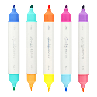 可叠色彩色闪光笔小学生专用划重点荧光笔划重点双头双色标记笔手帐笔果冻笔女生流沙笔粗细两用啫喱笔珠光笔