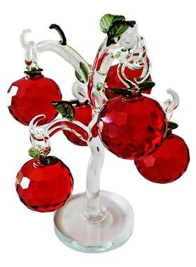 红色苹果水晶苹果树摆件