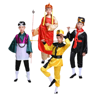 儿童西游记师徒四人服装全套道具唐僧孙悟空衣服猪八戒沙僧演出服
