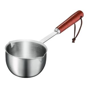 爱仕达304不锈钢泼油锅家用浇油炝油小锅厨房专用长手柄平底锅