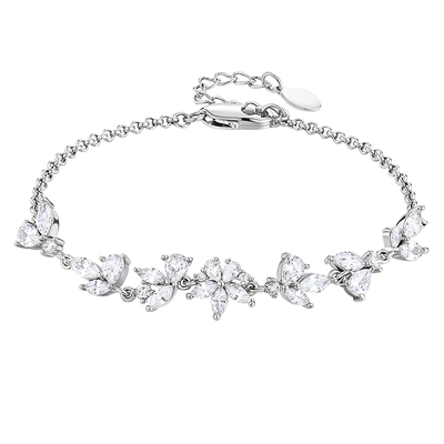 卡蒂罗纯白茉莉纯银手链女