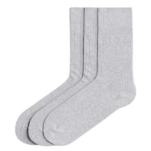 HM男士袜子3双装春季柔软细密针织舒适松紧袜口袜子1253218