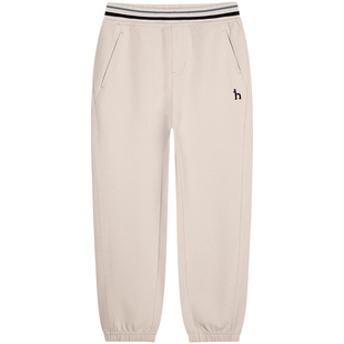 hazzys哈吉斯童装男童裤子秋新中大童双面布珠地挺括百搭长裤