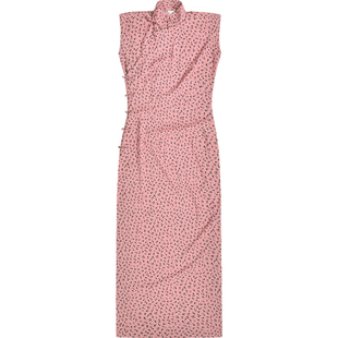 茉茉旗袍 小连袖半开襟中长款复古文艺日常棉绸旗袍 点香脂