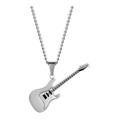 纯银999吉他创意项链男士潮嘻哈