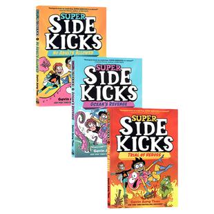 超级跟屁虫3册 英文原版漫画 The Super Sidekicks No Adults Allowed Ocean's Revenge Trial of Heroes 幽默动作冒险漫画平装