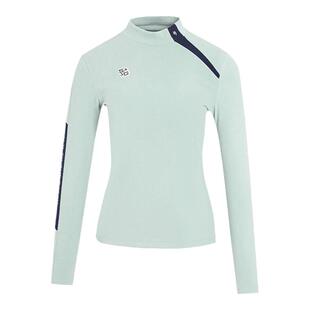 【暖暖系列】svg高尔夫早春女装浅绿色立领长袖t恤保暖绒面打底衫