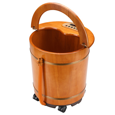 加热恒温天然实木泡脚木桶艾羽