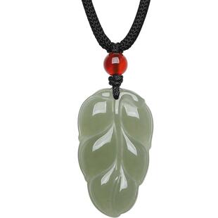 周六福旗舰店和田玉吊坠男女青玉玉石挂件吉祥玉叶玉坠节日礼物