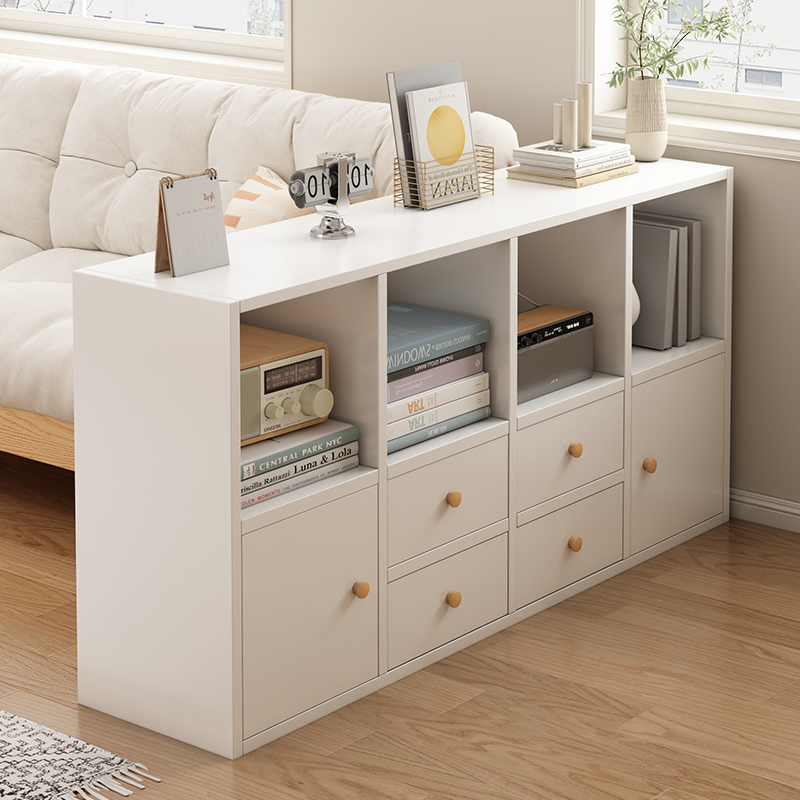 沙发后置物架书架落地一体靠墙储物柜客厅侧边柜卧室床边柜收纳柜