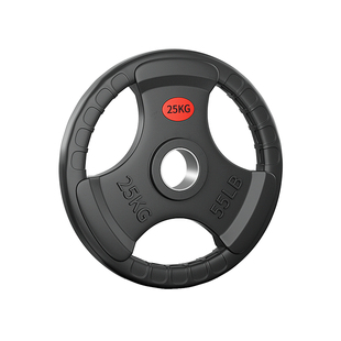 纯铸铁质杠铃片哑铃片金属烤漆包铁三孔手抓包铁奥杆小孔大孔家用