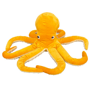 IKEA宜家 布洛凡格 章鱼黄色海洋系列毛绒玩具鲨鲨新朋友 长50cm