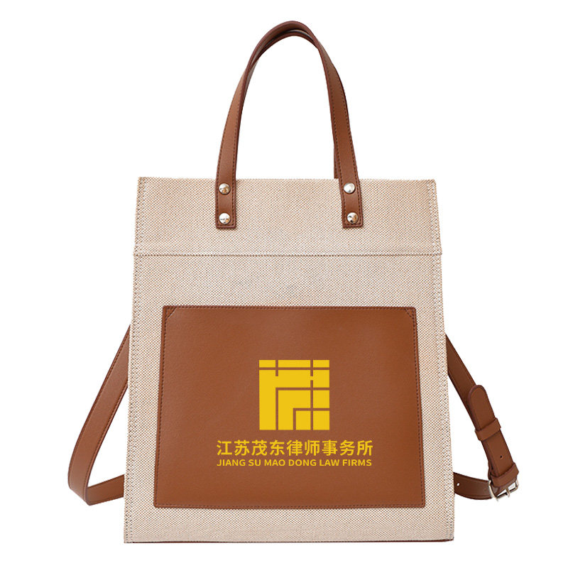 经典高端帆布包定制女印logo大容量通勤单肩斜挎来图定做托特包包