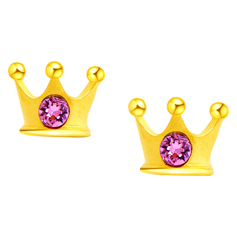 PINKBOX珠宝黄金耳钉经典皇冠