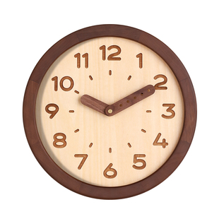 中古原木挂钟客厅2026新款复古实木挂表家用静音时钟表挂墙高级感