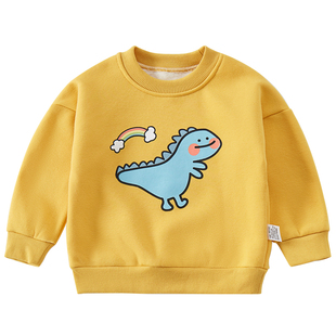 清仓 宝宝衣服加薄绒女童卫衣秋冬男童上衣小童打底衫一岁婴儿