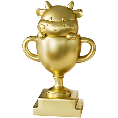 创意金牛杯奖杯定制定做摆件公司优秀员工销冠军年会颁奖儿童奖品