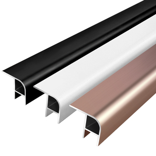 铝合金墙裙收口线条学校医院木纹砖圆弧金属线收边条7.8厘冰火板