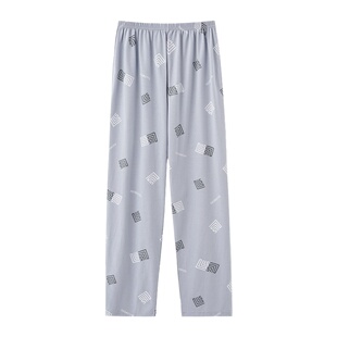 芬腾可安纯棉睡裤男春秋长裤大码夏季居家裤休闲空调裤薄款家居裤