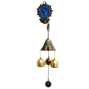 昱珀九叶铃莲复古纯铜风铃挂件铜铃铛家居饰品声音好听样式好看