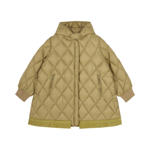 江南布衣童装秋冬中长款羽绒服菱形格保暖男女童儿童jnbybyjnby