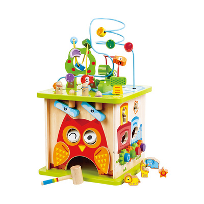 Hape森林动物婴儿绕珠百宝箱益智