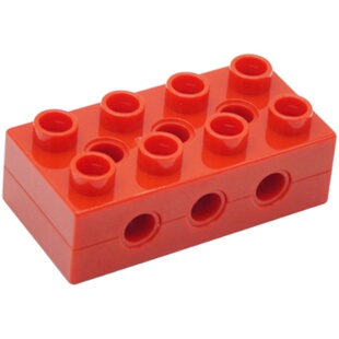 大颗粒机械齿轮积木配件兼容电机教学9656涡轮轴孔梁益智组装玩具