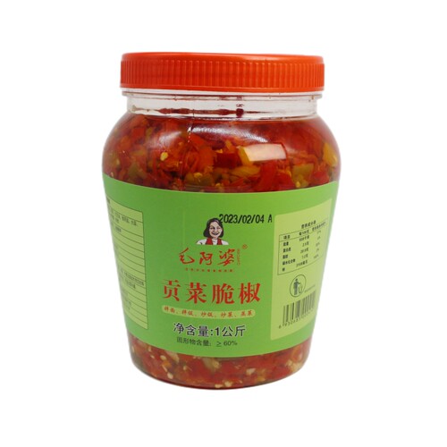 毛阿婆贡菜脆椒湖南特产1000g剁辣椒酱香辣微辣拌面酱下饭菜即食