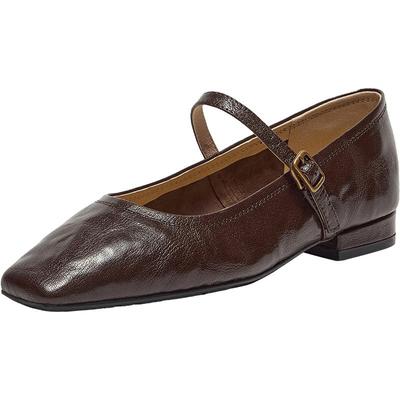 Bata羊皮书玛丽珍女季新复古优雅浅口单鞋7091AAQ5