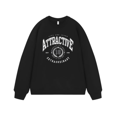 赵露思同款美式字母圆领卫衣女潮