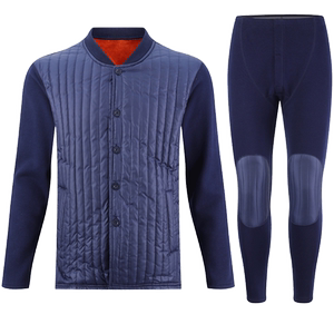 北极绒羽丝棉三层保暖内衣套装