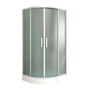 整体一体式淋浴房隔断简易沐浴房浴室弧扇形带底盆浴屏室内淋浴间