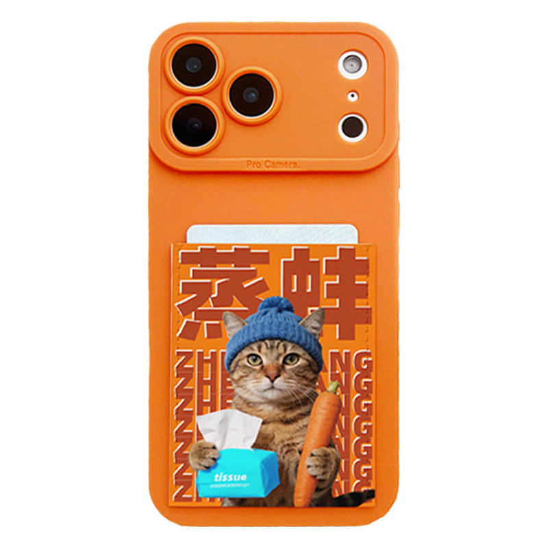 蒸蚌小猫卡包手机壳适用iPhone17