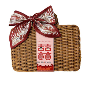 藤箱送礼藤编手提箱子编织伴手礼品收纳箱复古婚礼节日生日礼品盒