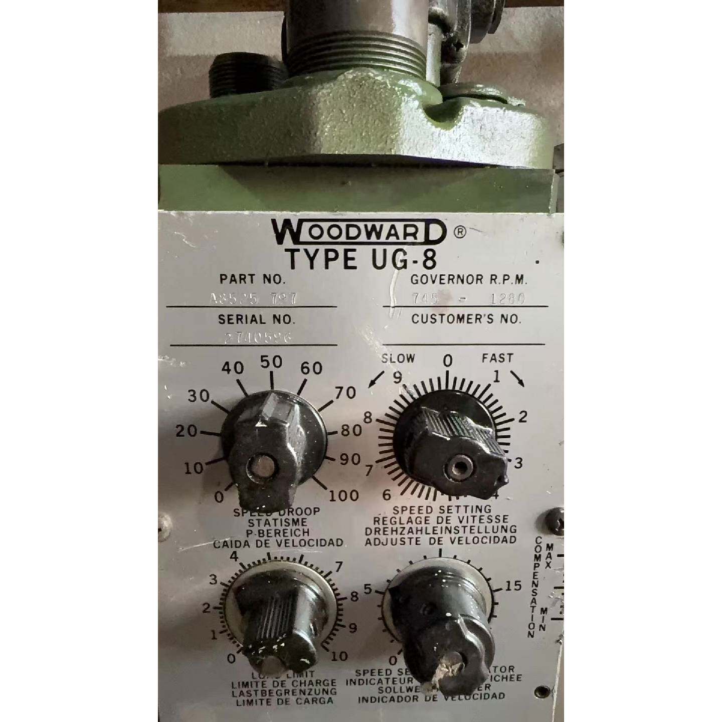 【请询价】伍德沃德WOODWARD调速器型号UG8原装进口带4