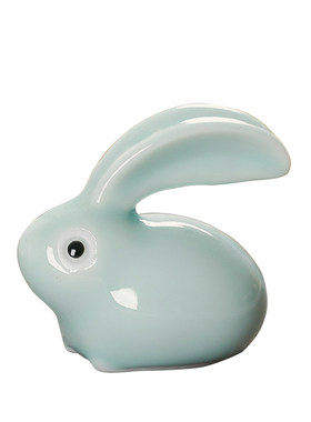 陶瓷哥窑开片可爱小兔子