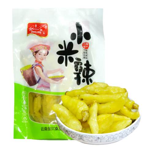 成星绿小米辣泡椒小包装128gx10袋野山椒泡辣白下饭菜泡椒小零食