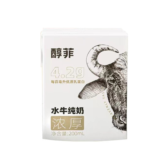 百菲酪醇菲4.2g蛋白质200ml*10盒儿童成人营养早餐水牛纯牛奶整箱