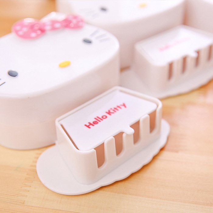 卡通猫头牙刷架收纳盒卫浴组合收纳套装牙刷收纳盒KT牙膏梳子