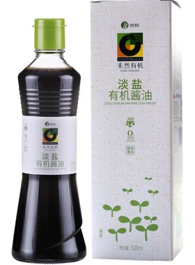 禾然有机认证淡盐酱油500ml