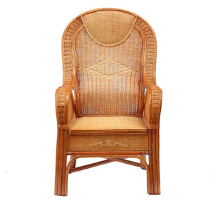 藤椅老板座椅透气弹簧太师椅老人靠背椅天然真藤办公椅子休闲家用