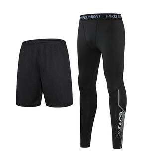 紧身裤男防晒冰丝打底健身短裤速干高弹运动套装跑步训练篮球压缩