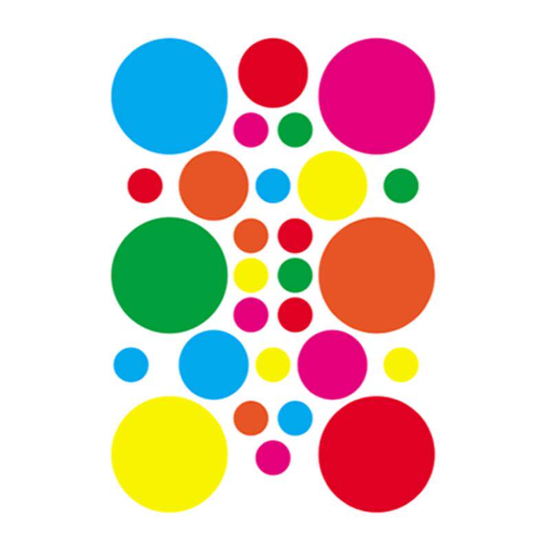 圆点贴纸幼儿园空白可手写彩色波点标签圆形自粘性封口不干胶帖纸