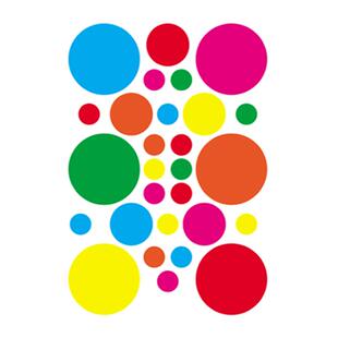 圆点贴纸幼儿园空白可手写彩色波点标签圆形自粘性封口不干胶帖纸