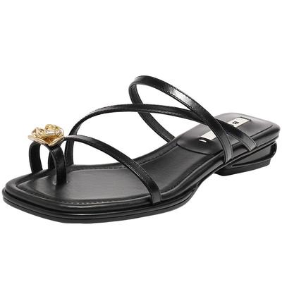 百丽法式平底拖2024夏季