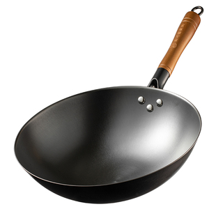 超轻铁锅炒锅生铁铸铁锅老式家用炒菜锅无涂层官方陆川铁锅免开锅