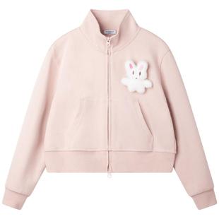 【恒温自发热】立体毛绒兔子玩偶套装卫衣外套工装卫裤女童春装